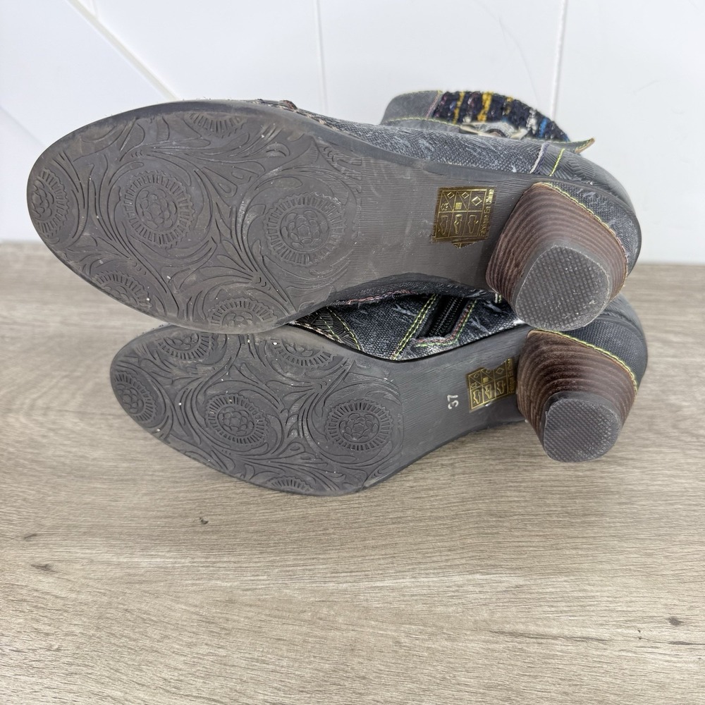 Spring Step L'ARTISTE Nancies Zip Leather Ankle Booties Boots Sz-37 - US 6.5-7 - Picture 7 of 11